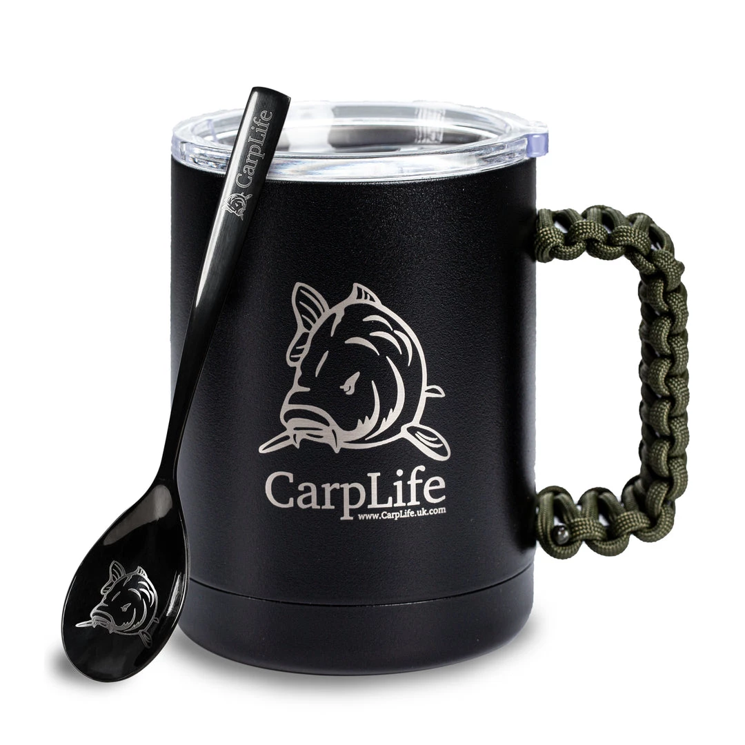 Carplife Products CarpLife Thermal Mug & Spoon Set - Olive Paracord Handle Camping 5 Carplife Products CarpLife Thermal Mug & Spoon Set - Olive Paracord Handle Camping