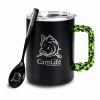Carplife Products CarpLife Thermal Mug & Spoon Set - Neon & Black Paracord Handle Camping