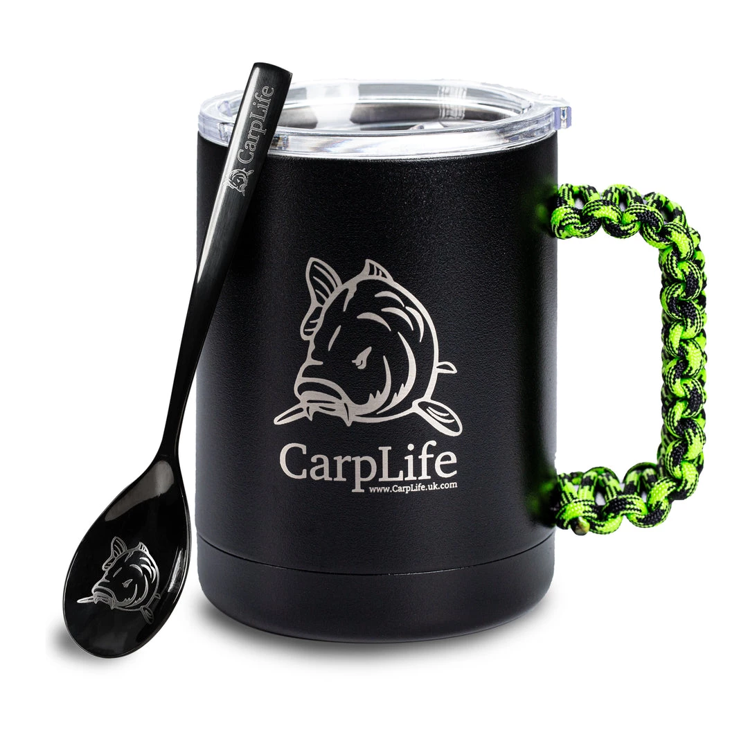 Carplife Products CarpLife Thermal Mug & Spoon Set - Black Paracord Handle 7 Carplife Products CarpLife Thermal Mug & Spoon Set - Black Paracord Handle