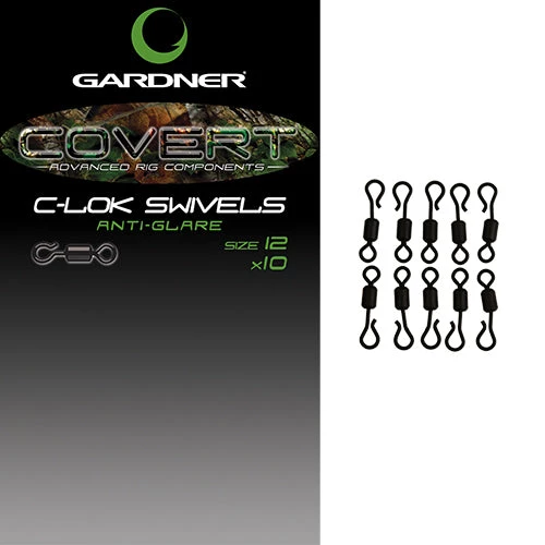 Terminal Tackle & Accessories GARDNER TACKLE COVERT C-LOK SWIVELS SIZE 12 ANTI GLARE 3 Terminal Tackle & Accessories GARDNER TACKLE COVERT C-LOK SWIVELS SIZE 12 ANTI GLARE