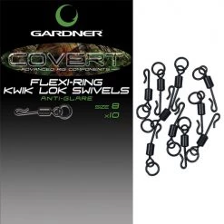 GARDNER TACKLE COVERT FLEXI-RING KWIK LOK SWIVELS Terminal Tackle & Accessories