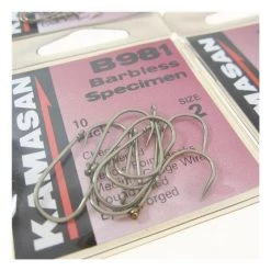 Coarse Kamasan B981 Specimen Eyed Hooks (Barbless)