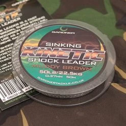 GARDNER TACKLE KINETIC SINKING SHOCK LEADER 50lb (22.7kg) 50m Line