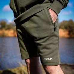 Sonik Green Fleece Shorts Apparel
