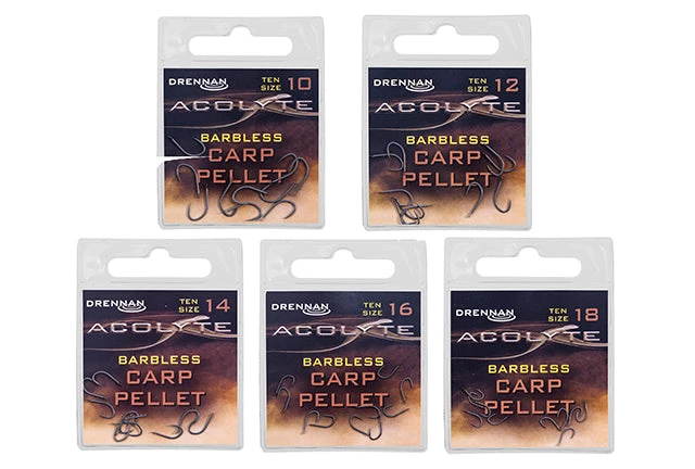 Drennan Acolyte Barbless Carp Pellet Hooks Coarse 1 Drennan Acolyte Barbless Carp Pellet Hooks Coarse