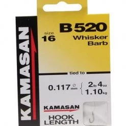 Kamasan B520 Whisker Barb Hooks To Nylon
