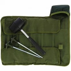 NGT Bivvy Peg Set - 10 X 8" Bivvy Pegs And Mallet In Roll Up Case Bivvies & Brollies