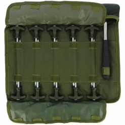 NGT Bivvy Peg Set - 10 X 8" Bivvy Pegs And Mallet In Roll Up Case Bivvies & Brollies