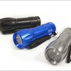 Lemco Active 9 LED Metal Torch & Batteries Bankside Power & Entertainment