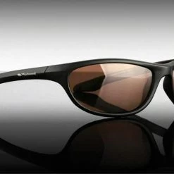 WYCHWOOD CARP Wychwood Black Wrap Around Polarised Sunglasses - (Brown Or Smoke Lenses)