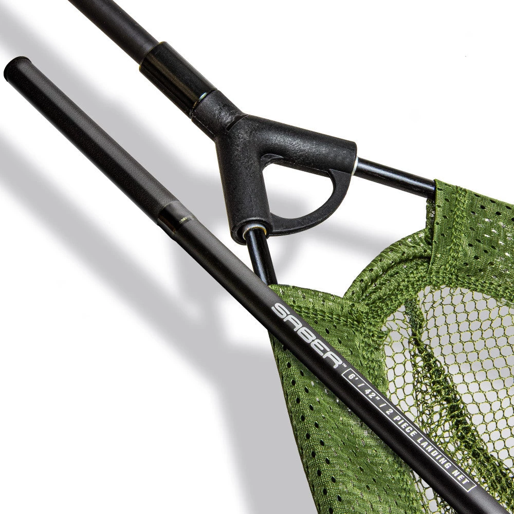 Saber Tackle Saber 42" 2 Piece Landing Net And Staff Landing Nets 1 Saber Tackle Saber 42" 2 Piece Landing Net And Staff Landing Nets