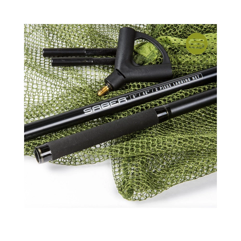 Saber Tackle Saber 42" 2 Piece Landing Net And Staff Landing Nets 3 Saber Tackle Saber 42" 2 Piece Landing Net And Staff Landing Nets