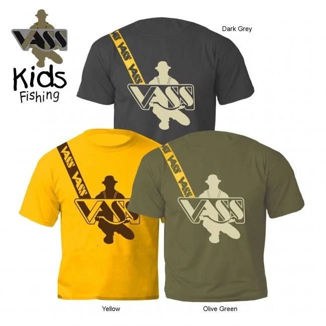 Vass Tackle Vass Kids Fishing T-Shirt - Khaki