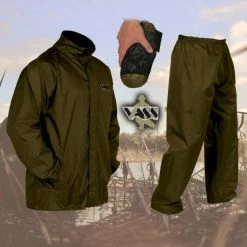 Vass Tackle Vass-Tex ‘Light’ Packaway Jacket And Trouser Set KHAKI